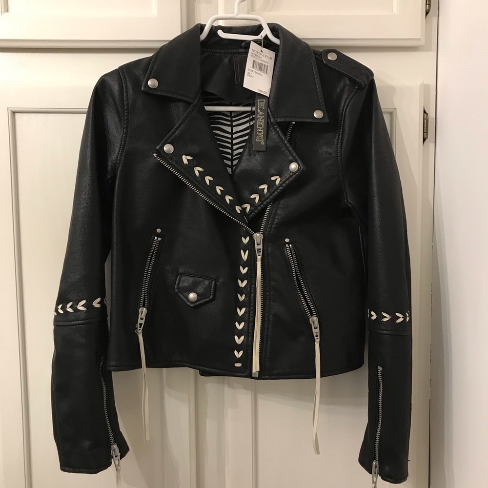 Black Faux Leather Blank NYC Jacket